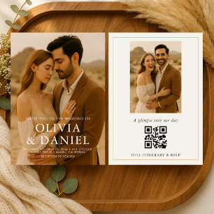 Boho Wedding Photo Minimalist Simple Invitation