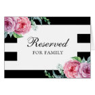Boho wedding reserved sign. Pink garden flowers