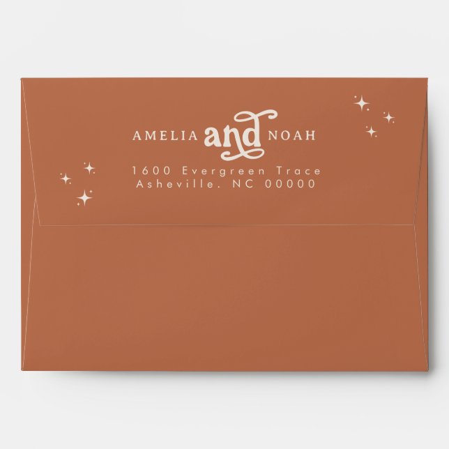 Boho Wedding Return Address Envelope (Back (Top Flap))