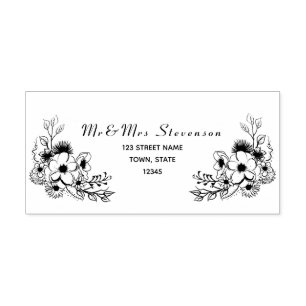 Boho Wedding Return Address Self-inking Stamp
