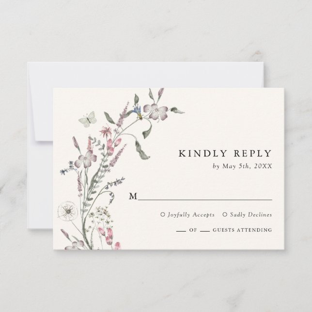 Boho Wedding RSVP Card (Front)