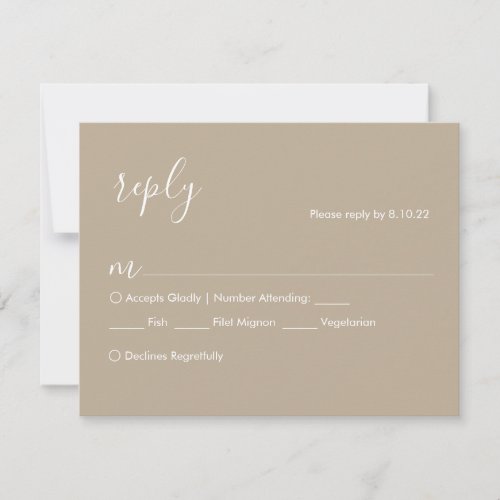 Boho Wedding RSVP Card Meal Options