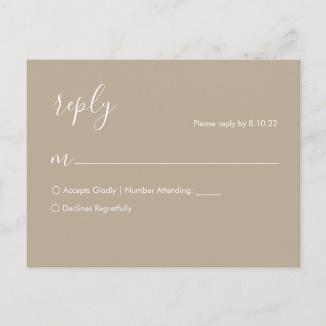 Boho Wedding RSVP Postcard (Front)