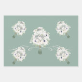 Boho Wedding Sage Watercolor Floral Bridal Shower Wrapping Paper Sheets (Front 2)