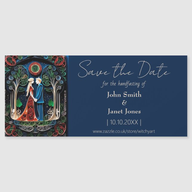 Boho Wedding Save the Date Magnet (Front)