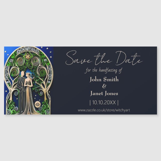 Boho Wedding Save the Date Magnet (Front)