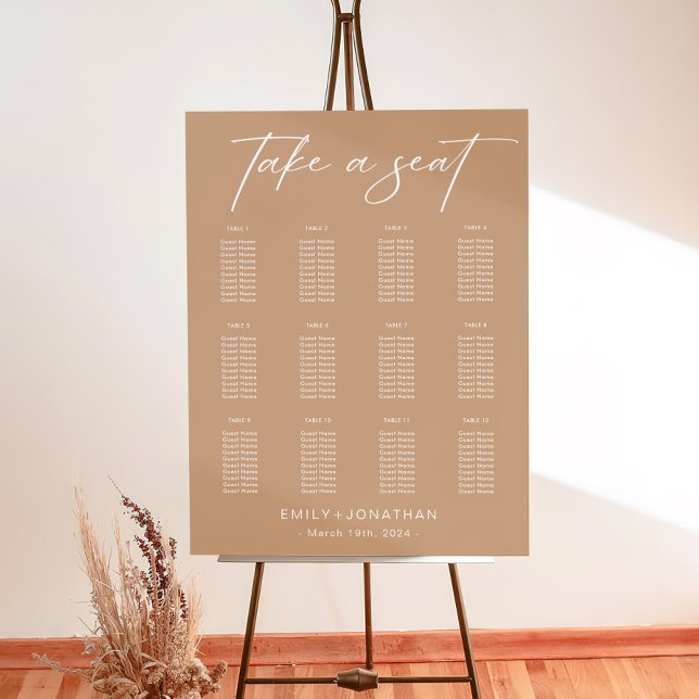 Boho Wedding Seating Chart Foam Board (Creator Uploaded)