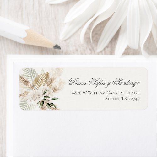 Boho Wedding Spanish invitation Label Boho Wedding Spanish invitation Label