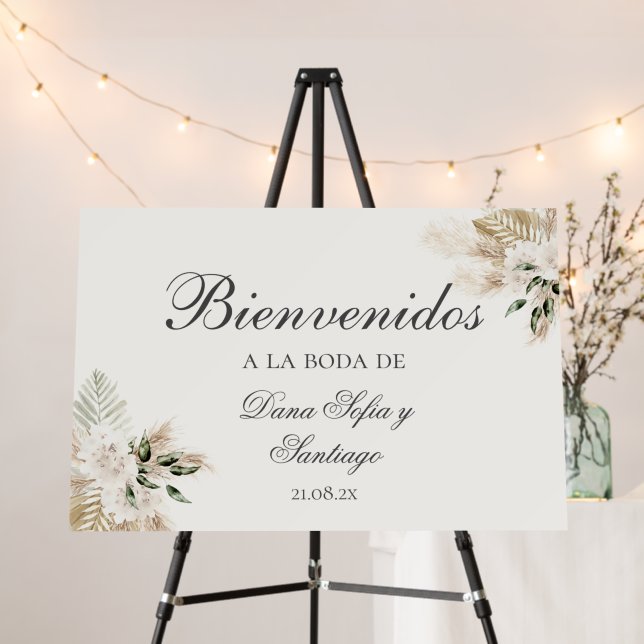 Boho Wedding Spanish Welcome sign (In Situ (Stand))