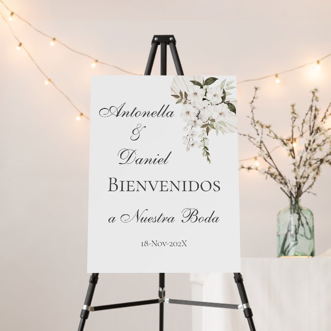 Boho Wedding Spanish Welcome Sign (In Situ (Stand))