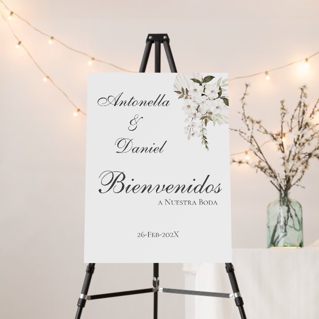 Boho Wedding Spanish Welcome Sign (In Situ (Stand))