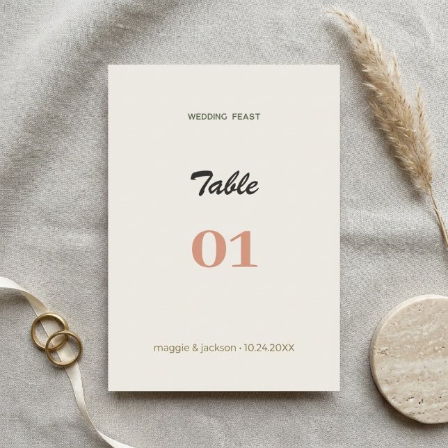 Boho Wedding Stationery Illustration | Abstract  Table Number (Creator Uploaded)