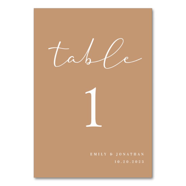 Boho Wedding Table Number (Front)
