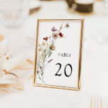 Boho Wedding Table Number<br><div class="desc">Boho Wedding Table Number. This stylish & elegant wedding table card features gorgeous hand-painted watercolor wildflowers arranged as a lovely bouquet perfect for spring,  summer,  or fall weddings. Find matching items in the White Boho Wildflower Wedding Collection.</div>