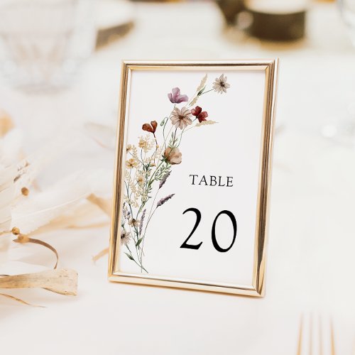 Boho Wedding Table Number