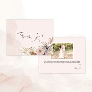 Boho Wedding Thank You Card