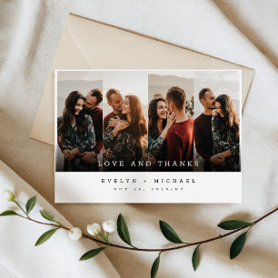 Boho Wedding Thank You Photo Collage Card