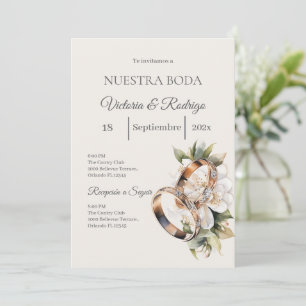 Boho Wedding with Rings Invitation