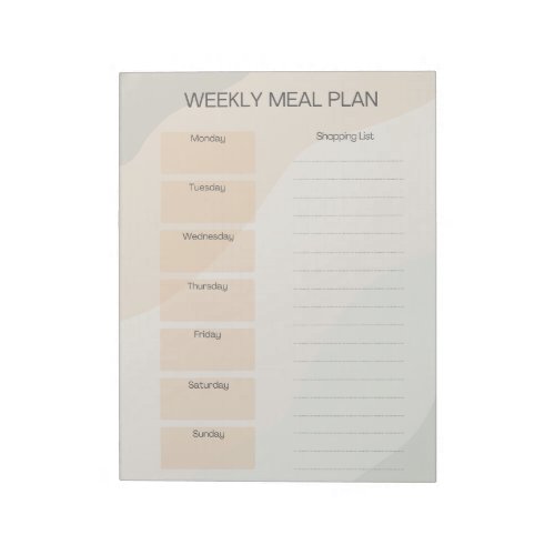 Boho Weekly Meal Plan Notepad