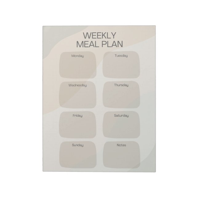 Boho Weekly Meal Plan Notepad (Rotated)