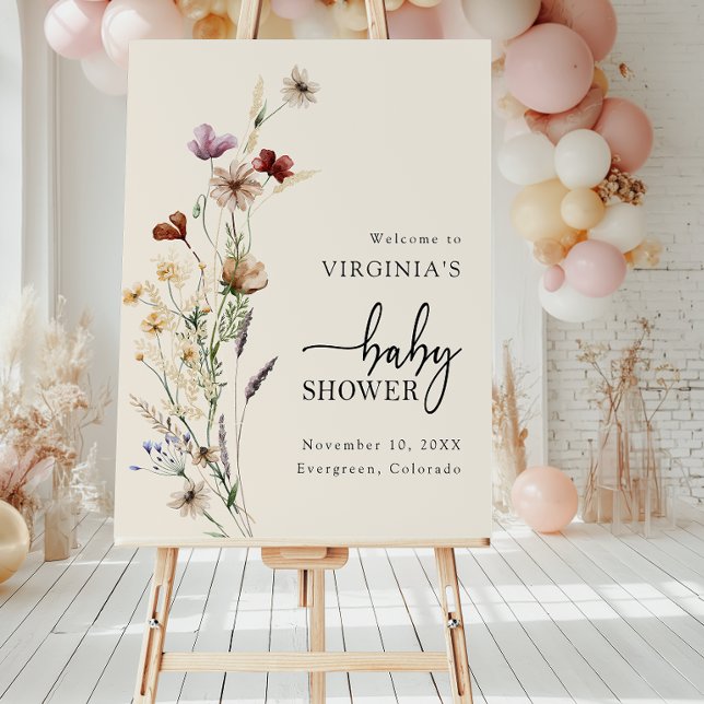 Boho Welcome Baby Shower Foam Board (Boho Wildflower Welcome Baby Shower Foam Board
)