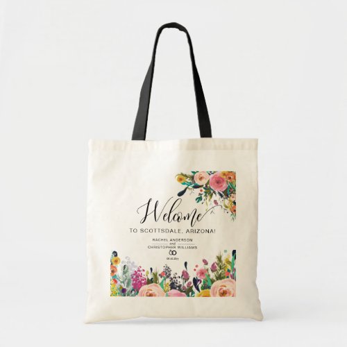 Boho Welcome Destination Wedding Hotel Guest  Tote Bag