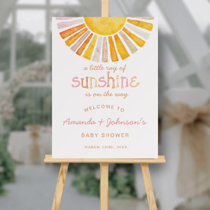 Boho Welcome Little Ray of Sunshine Baby Shower Foam Board