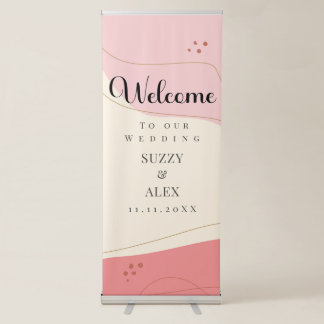 Boho Welcome To Our Wedding Calligraphy Retractable Banner