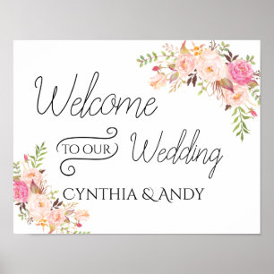 Boho Welcome to Our Wedding Poster Sign