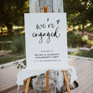 Boho We're Engaged Engagement Party Welcome Sign