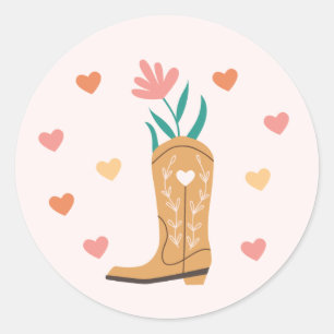 Boho Western Boot & Hearts Sticker