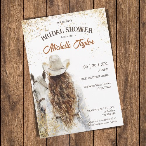 Boho Western Bride Wild West Country Cowgirl  Invitation