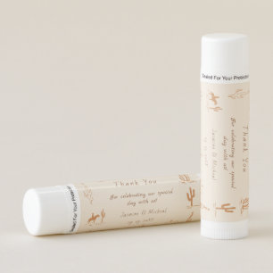 Boho Western Cowboy Illustration Wedding Lip Balm