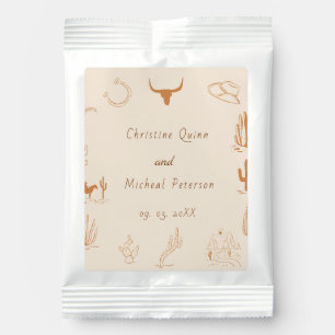 Boho Western Cowboy Illustration Wedding Margarita Drink Mix