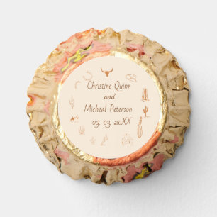 Boho Western Cowboy Illustration Wedding Reese's Peanut Butter Cups