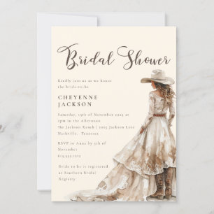 Boho Western Cowgirl Bridal Shower  Invitation