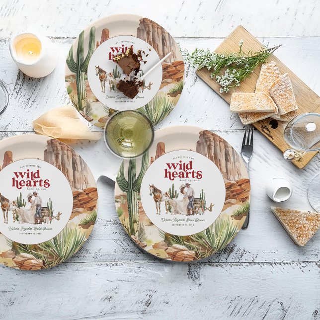 Boho Western Desert | Bridal Shower  Paper Plates (Creator Uploaded)