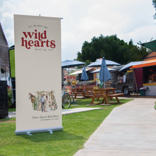 Boho Western Desert | Bridal Shower Welcome Retractable Banner (Creator Uploaded)