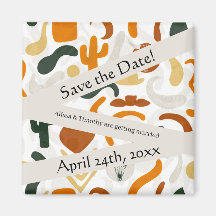 Boho western desert cowboy cactus Save the Date