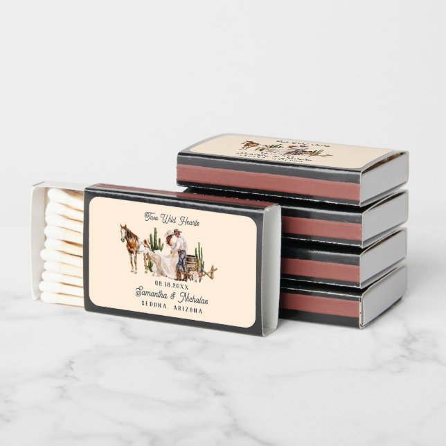 Boho Western Desert | Wedding Favor Matchboxes (Stacked)