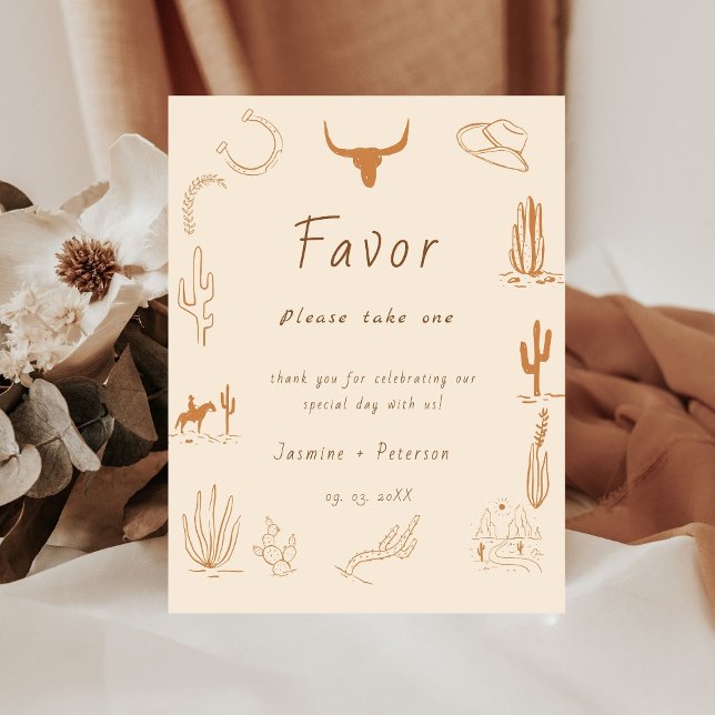 Boho Western Favorite People Wedding Favor sign (Creator Uploaded)