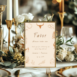 Boho Western Favorite People Wedding Favor sign