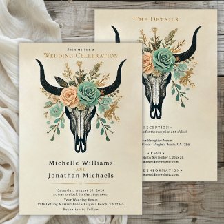 Boho Western Floral Cow Skull All in One Wedding