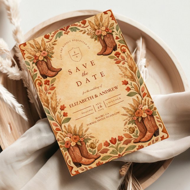 Boho Western Garden Wedding Save The Date (Creator Uploaded)