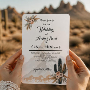 Boho Western Mountain Wedding Invitation
