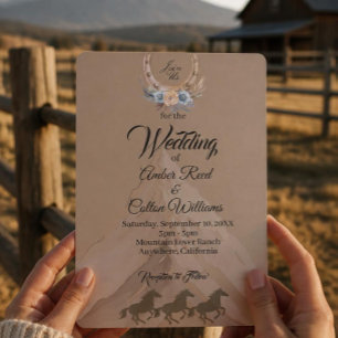 Boho Western Mountain Wedding Invitation