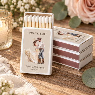 Boho Western Ranch Wedding Matchboxes
