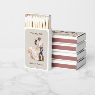 Boho Western Ranch Wedding Matchboxes