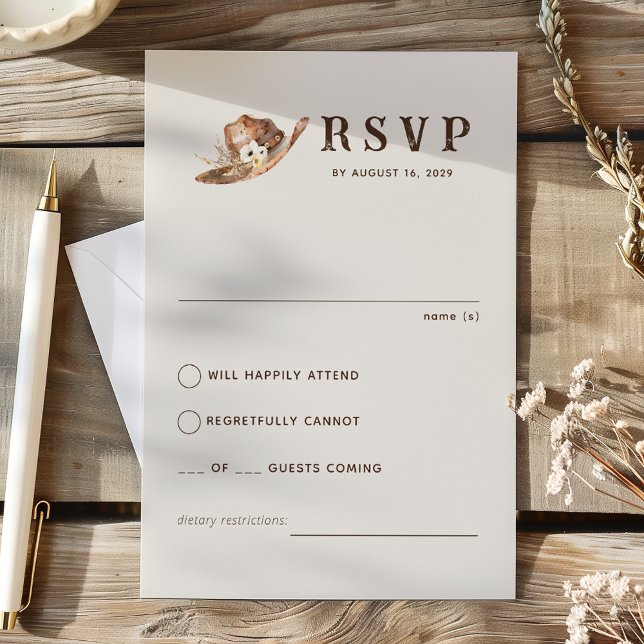 Boho Western Ranch Wedding RSVP Card (Creator Uploaded)