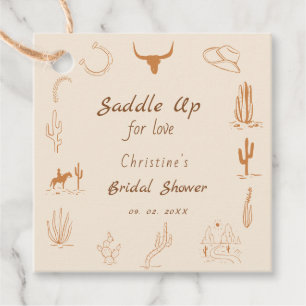 Boho Western Saddle up Cowboy Bridal shower Favor Tags